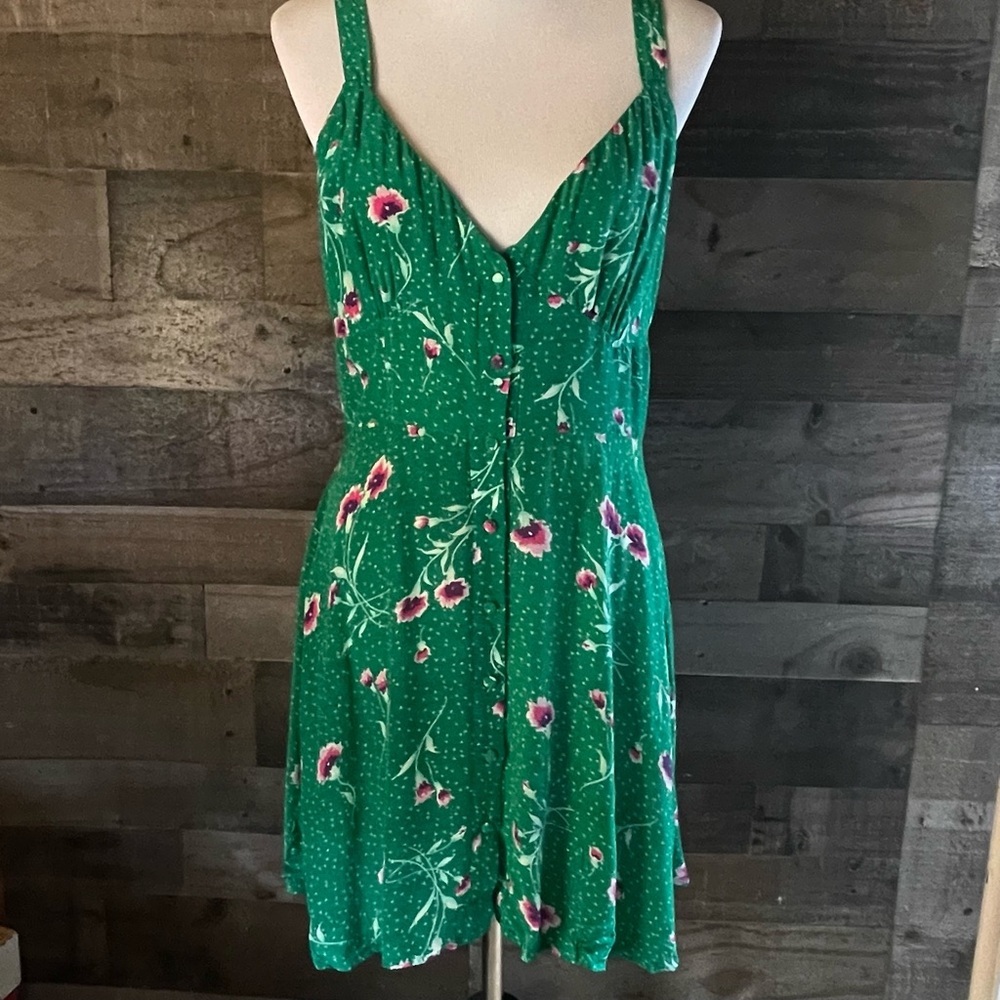 Free People Green Sleeveless Sundress Mini